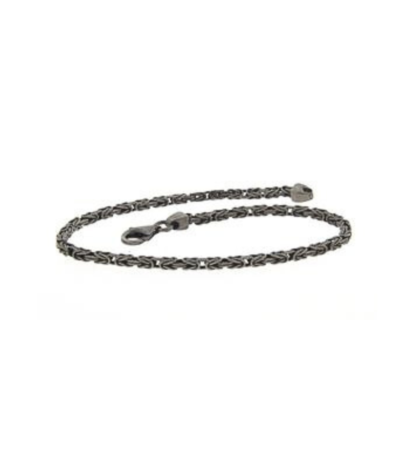 BRACELET ITALY MEN BIZANTINA CHAIN BURNISHED SILVER