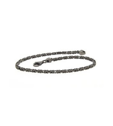 BRACELET ITALY MEN BIZANTINA CHAIN BURNISHED SILVER