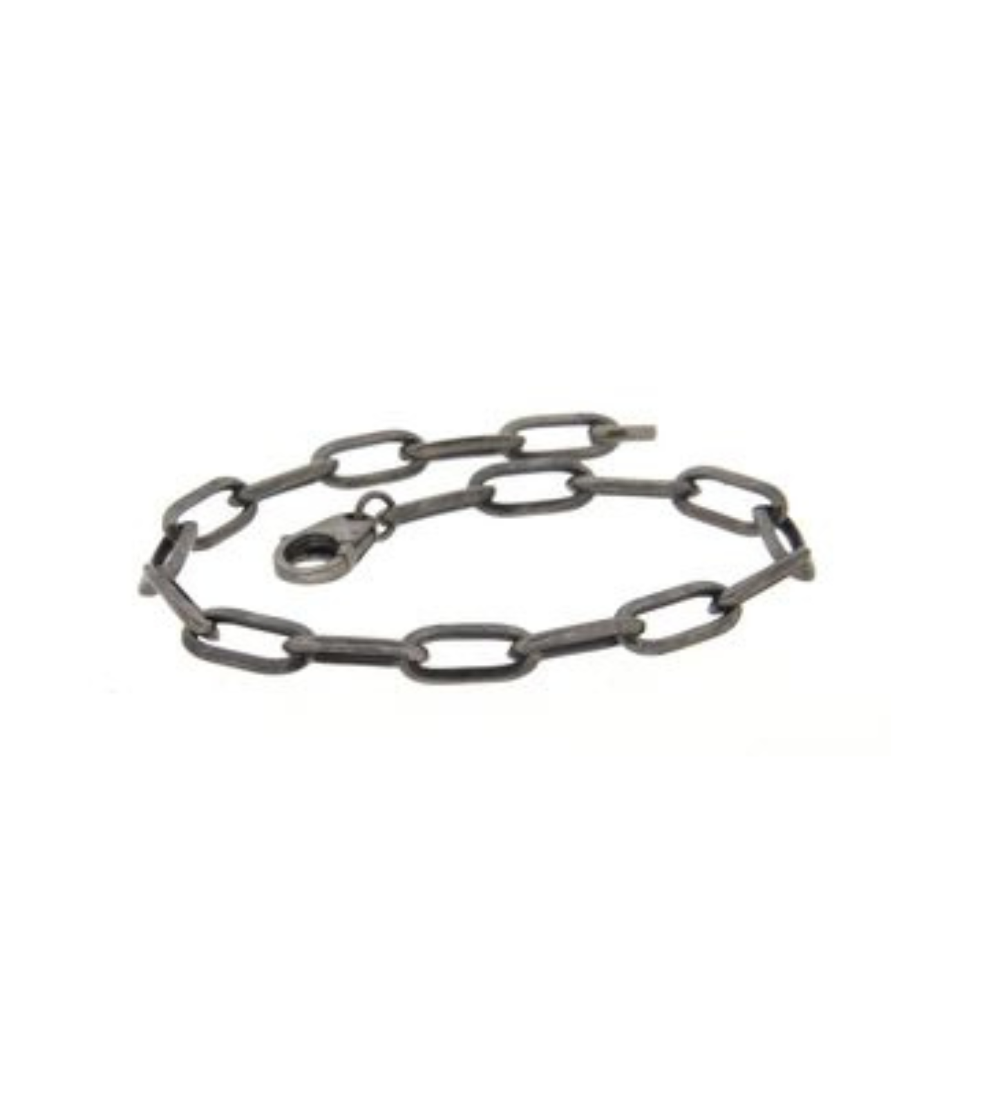 BRACELET ITALY MEN CUBAN LINK CHAIN BURNISHED SILVER
