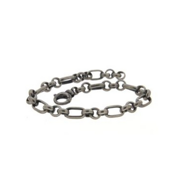 BRACELET ITALY MEN ALLUNGATTA ALTERNA CHAIN BURNISHED SILVER