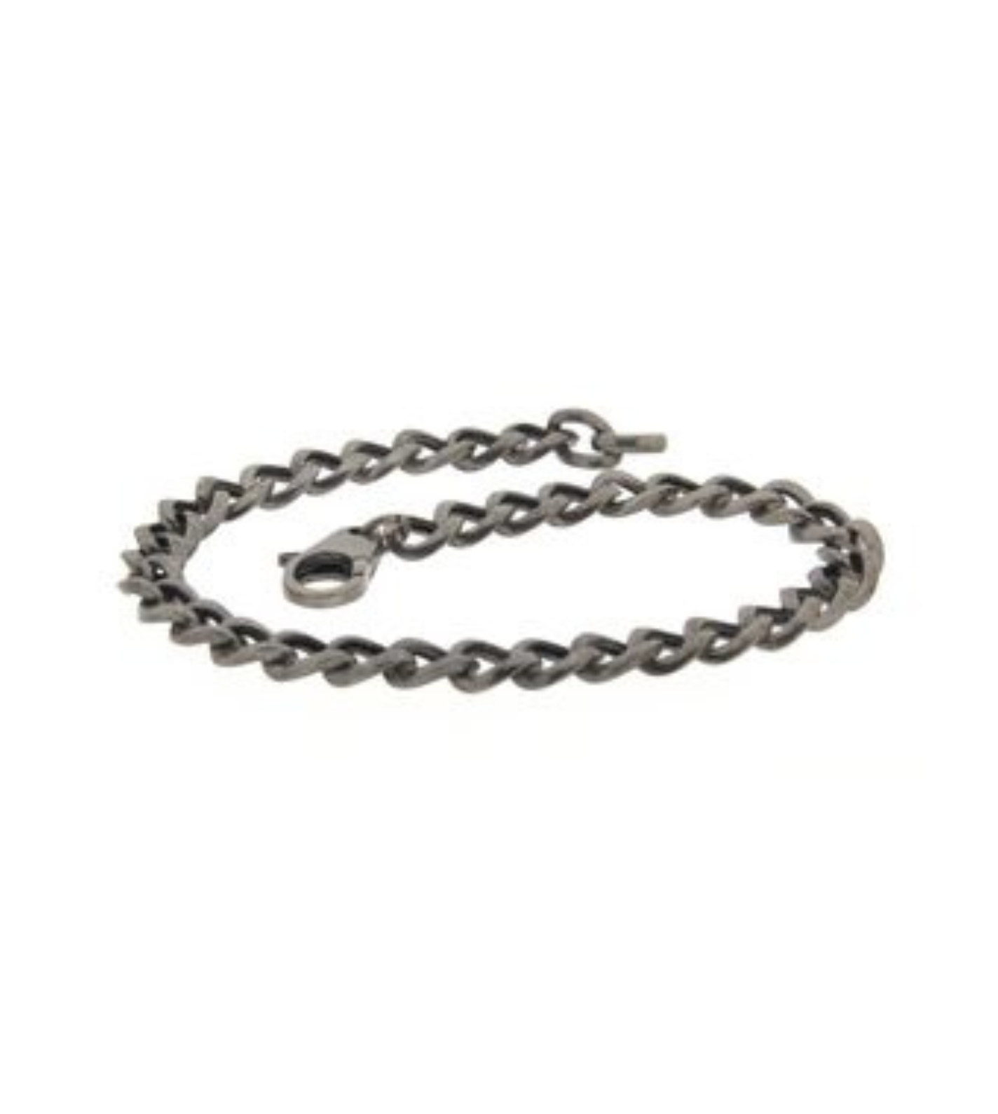 BRACELET ITALY MEN VUOTA GRUMETA CHAIN BURNISHED SILVER