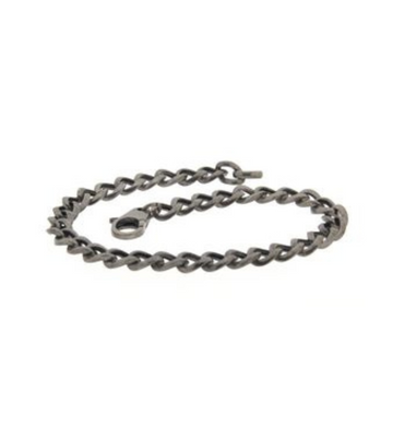 BRACELET ITALY MEN VUOTA GRUMETA CHAIN BURNISHED SILVER