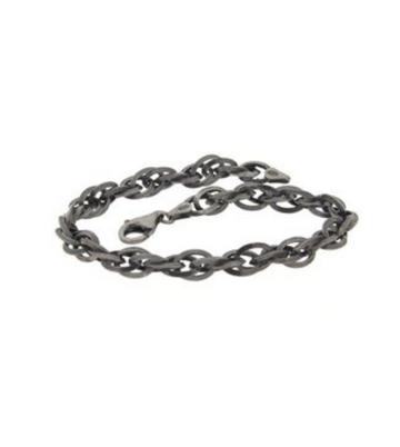 BRACELET ITALY MEN BRUNITTO CHAIN BURNISHED SILVER
