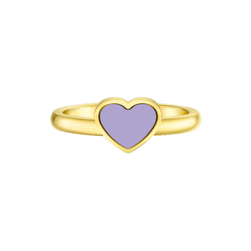 RING WITH HEART LAVENDER RING