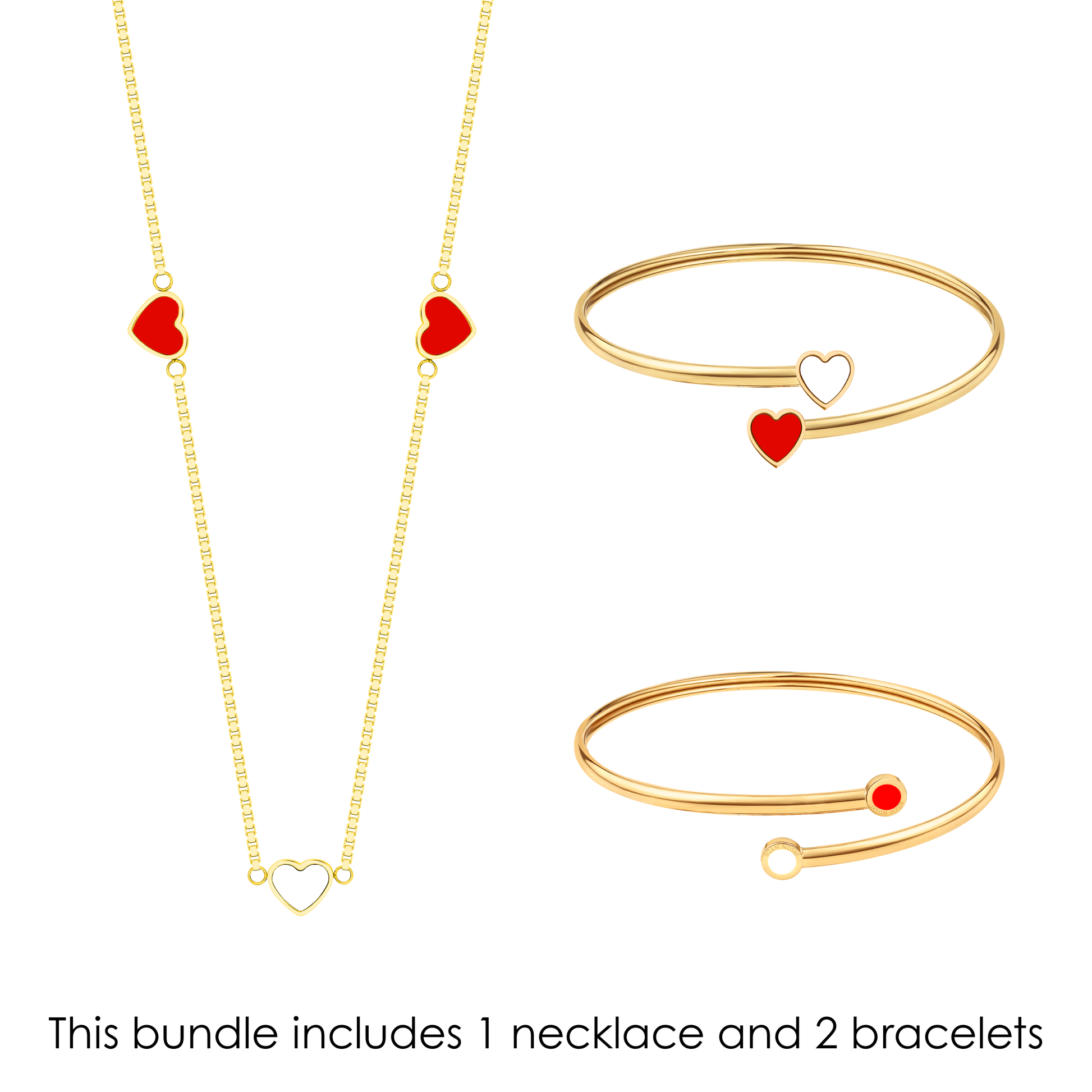 Eco-Friendly Heart Necklace and Bracelet Set
