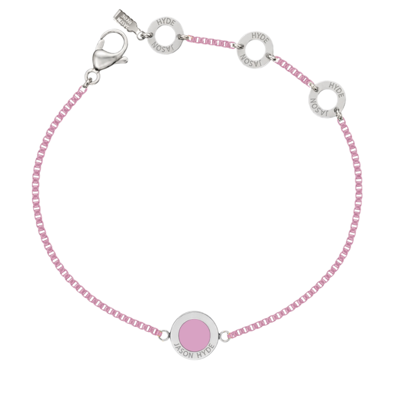 Fondant Pink bracelet with fondant pink circular center charm.