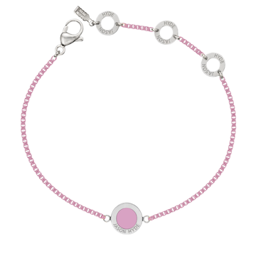 Fondant Pink bracelet with fondant pink circular center charm.