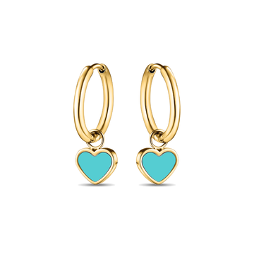 AMARE HOOPS HANGING TURQUOISE CHIP