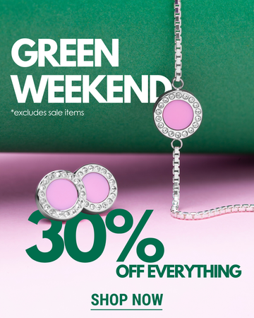 green weekend 30% off - ocean fondant pink bracelet and earrings