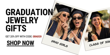Graduation jewelry gifts banner with Class of 2026 photos and Jason Hyde accessories promotion