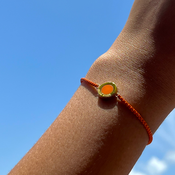 OCEAN ORANGE CHAIN ORANGE CHIP WITH ZIRCONIA BRACELET