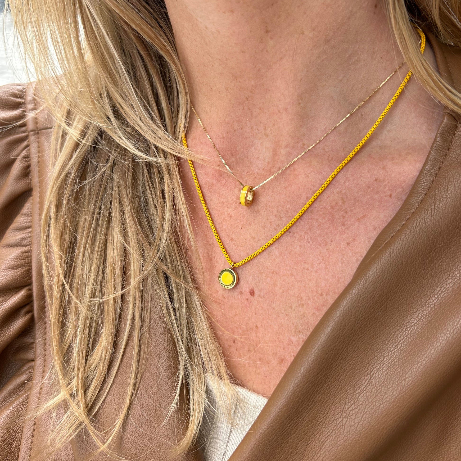 OCEAN YELLOW SPECTRA CHAIN YELLOW SPECTRA CHIP NECKLACE