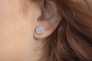 OCEAN LAVENDER CHIP EARRINGS