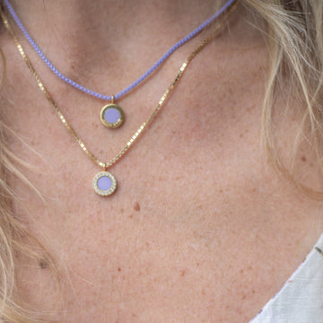 OCEAN LAVENDER CHAIN LAVENDER CHIP NECKLACE