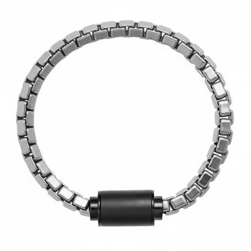 THALASSA METALLIC SILVER CHAIN BLACK CHIP MAGNET