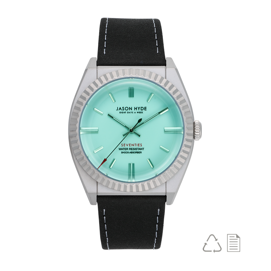 #AMBER | 40MM WATCH GREEN DIAL - BLACK STRAP