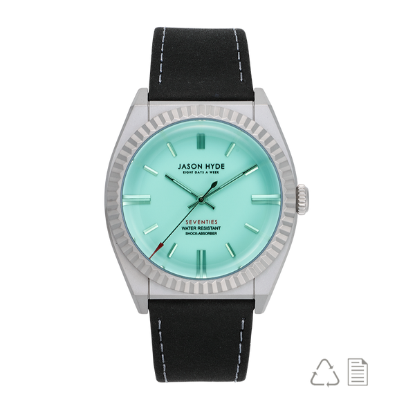 #AMBER | 40MM WATCH GREEN DIAL - BLACK STRAP