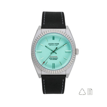 BLACK STRAP 40MM WATCH  WITH GREEN DIAL