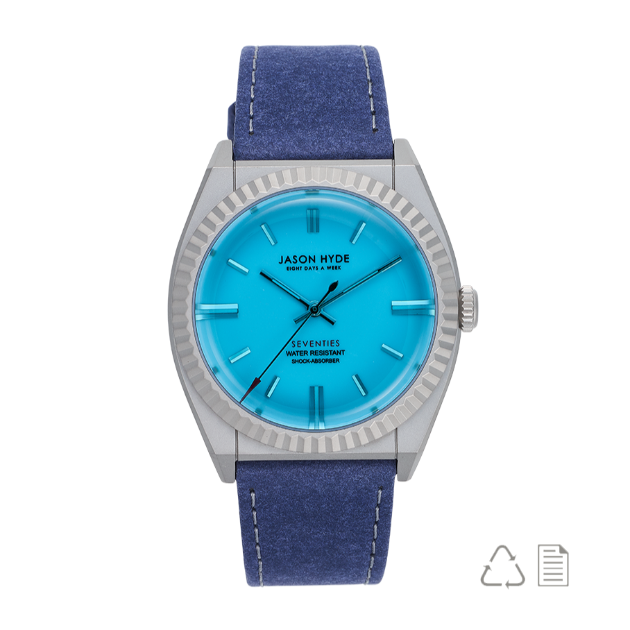 #AMBER | 40MM WATCH BLUE DIAL - BLUE STRAP