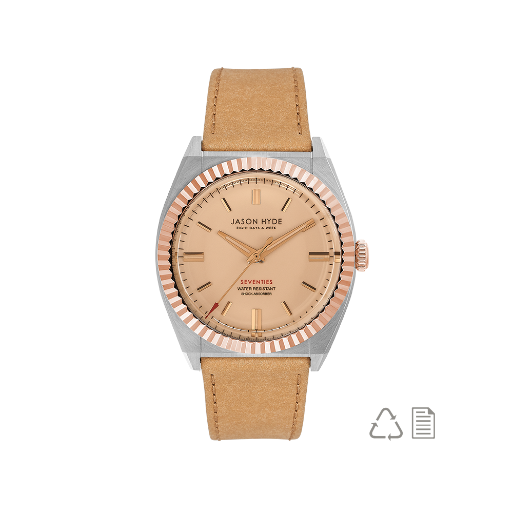 #AMBER | 36MM WATCH BEIGE DIAL - BEIGE STRAP