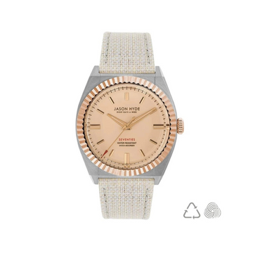 36MM WATCH BEIGE DIAL - WHITE STRAP