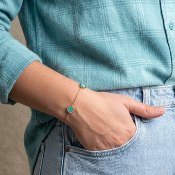 OCEAN TURQUOISE WITH ZIRCONIA CHIPS TRIO BRACELET