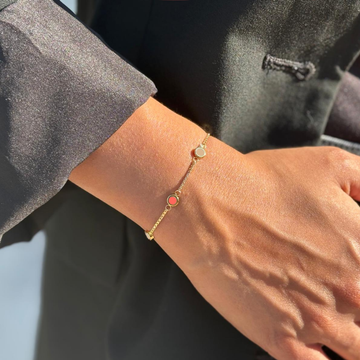 NEW WAVE CORAL AND BEIGE 5 CHIPS BRACELET
