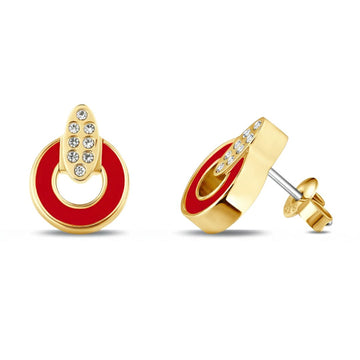 NEREIDA RED CHIP WITH ZIRCONIA EARRINGS