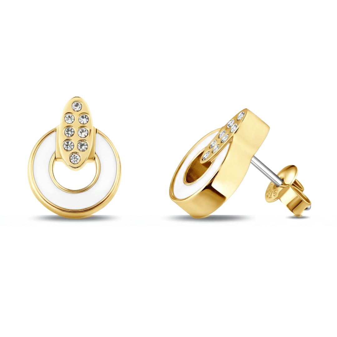 WHITE CHIP WITH ZIRCONIA EARRINGS