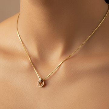 NEREIDA NUTSHELL CHIP WITH ZIRCONIA NECKLACE