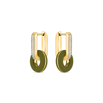 LIFESAVER OLIVE GREEN CHIP WITH ZIRCONIA HOOPS