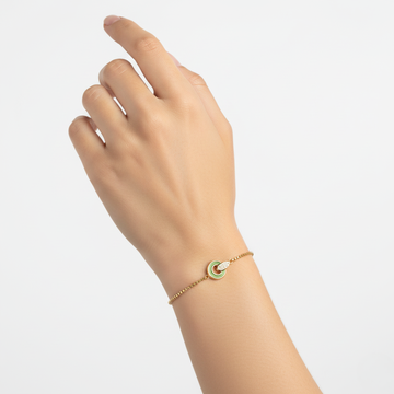 NEREIDA OLIVE GREEN CHIP BRACELET WITH ZIRCONIA