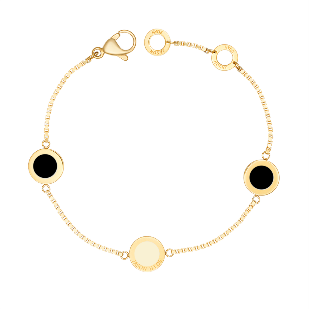 CAPPUCCINO AND BLACK CHIPS TRIO BRACELET