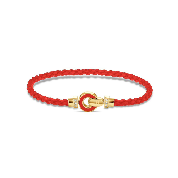 NEREIDA RED CORD RED CHIP WITH ZIRCONIA BRACELET