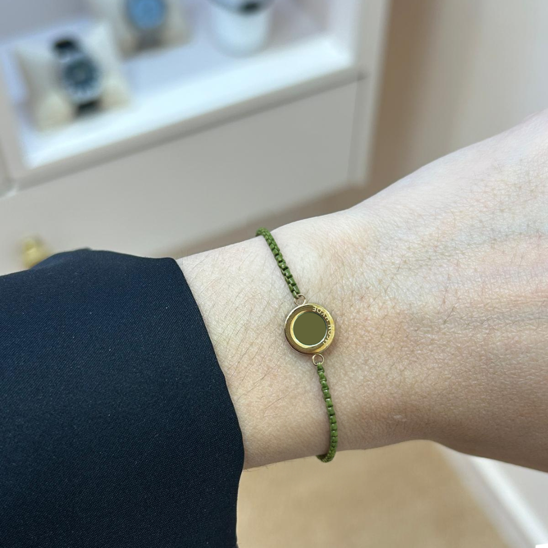 OCEAN OLIVE GREEN CHIP OLIVE GREEN CHAIN BRACELET