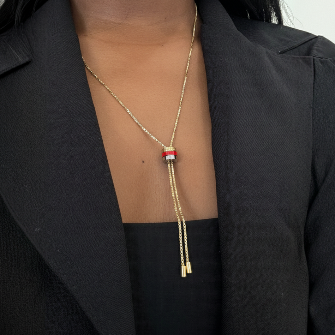 Sustainable Wewa Red Bolo Tie Tube Necklace