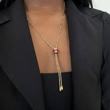 Sustainable Wewa Red Bolo Tie Tube Necklace