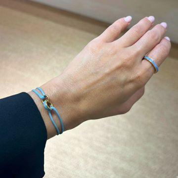 WEWA POWDER BLUE CORD AND CHIP BRACELET