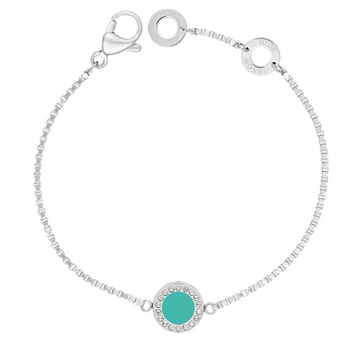 ZIRCONIAS BRACELET WITH TURQUOISE CHIP 