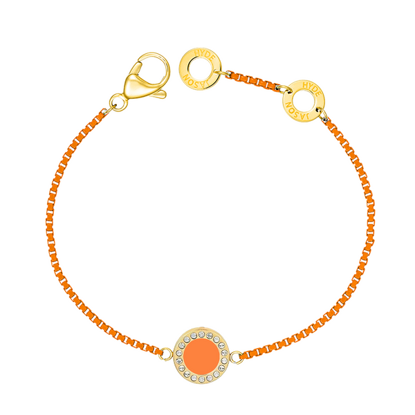 OCEAN ORANGE CHAIN ORANGE CHIP WITH ZIRCONIA BRACELET