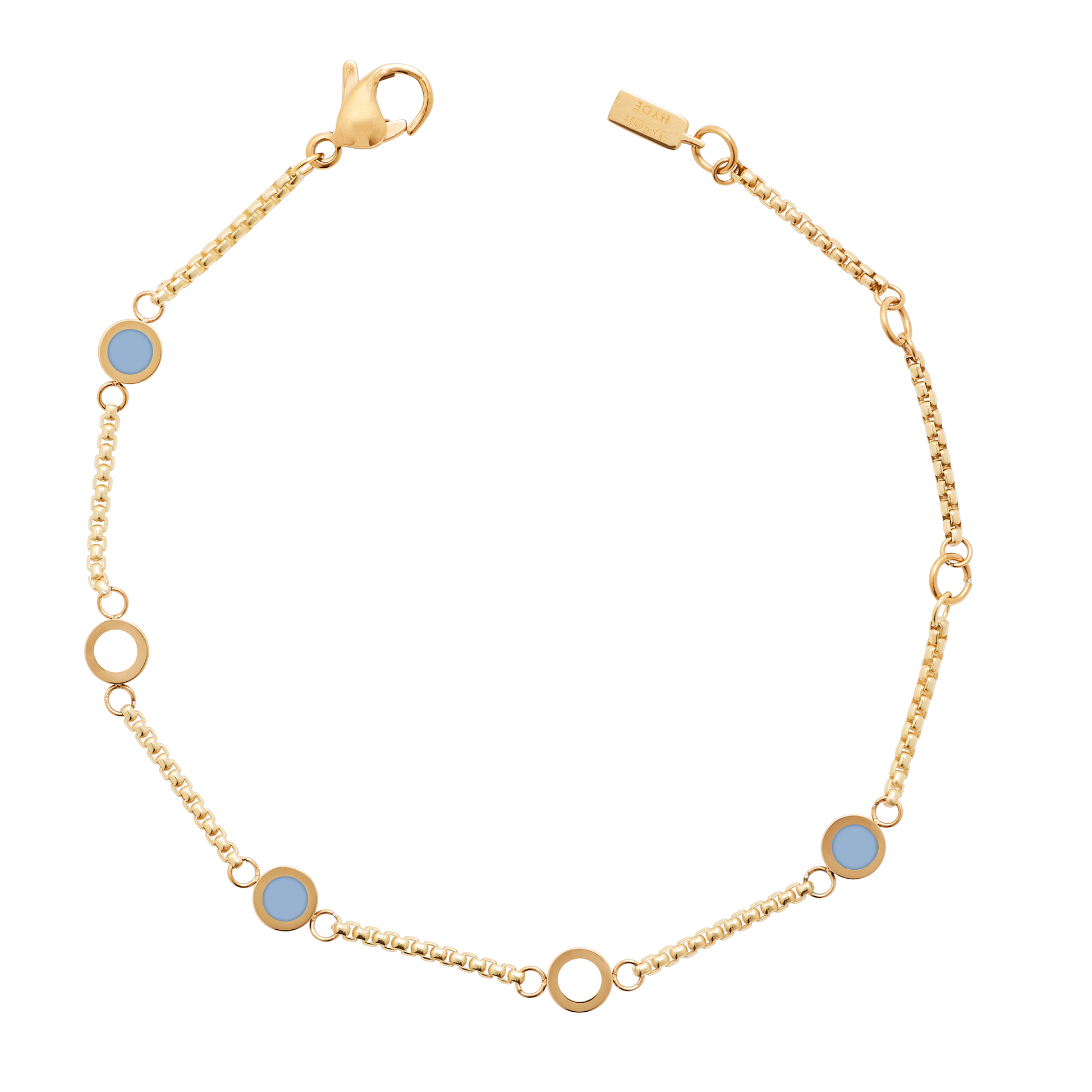 JASON HYDE POWDER BLUE AND WHITE 5 CHIPS BRACELET