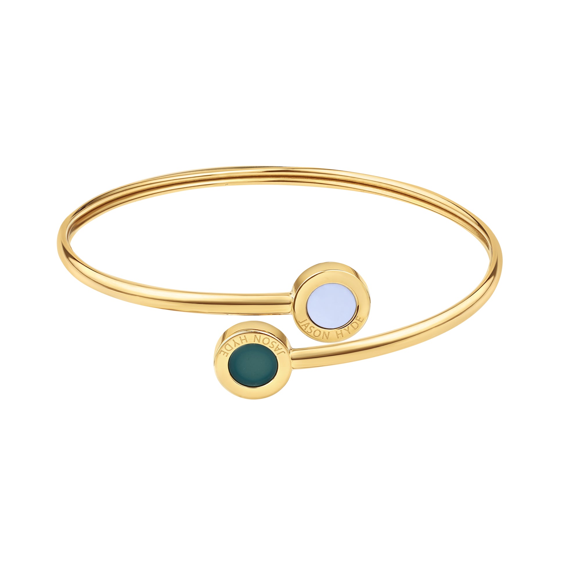 OCEAN GREEN AND WHITE CHIPS BANGLE