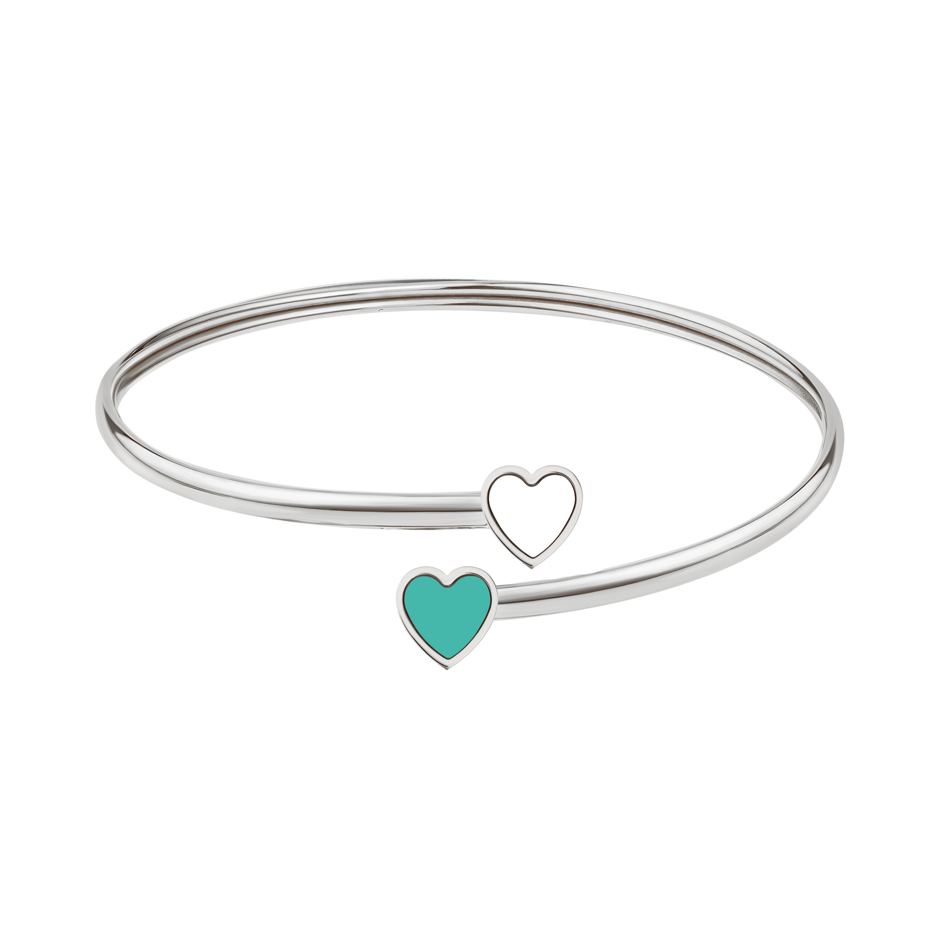 AMARE TURQUOISE AND WHITE CHIPS BANGLE SS