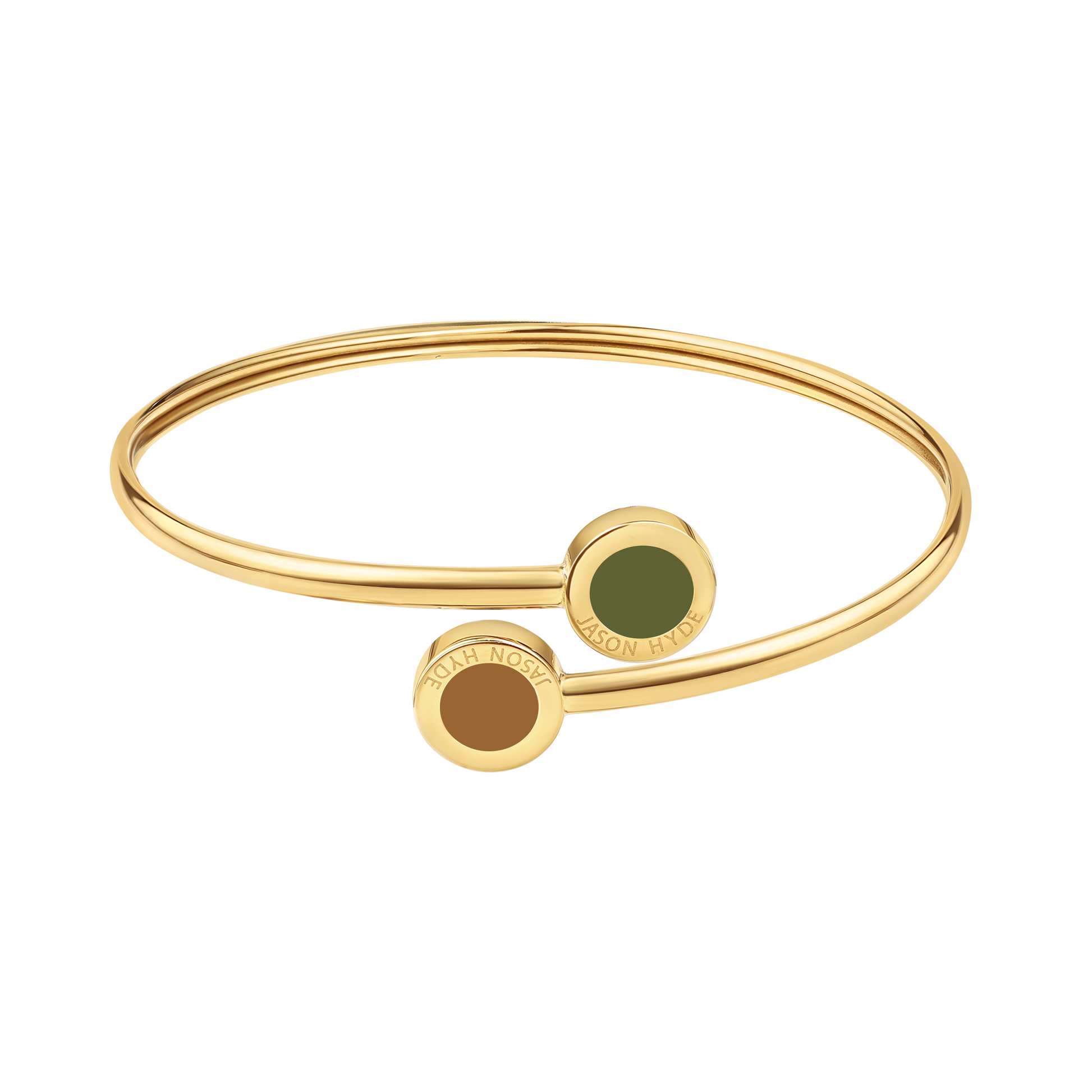 OLIVE GREEN AND NUTSHELL CHIPS BANGLE
