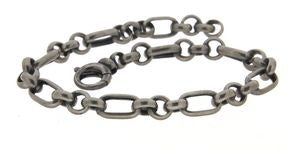 BRACELET ITALY MEN ALLUNGATTA ALTERNA CHAIN BURNISHED SILVER