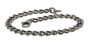 BRACELET ITALY MEN VUOTA GRUMETA CHAIN BURNISHED SILVER