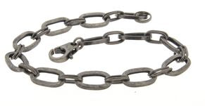 BRACELET ITALY MEN ALLUNGATTA CHAIN BURNISHED SILVER