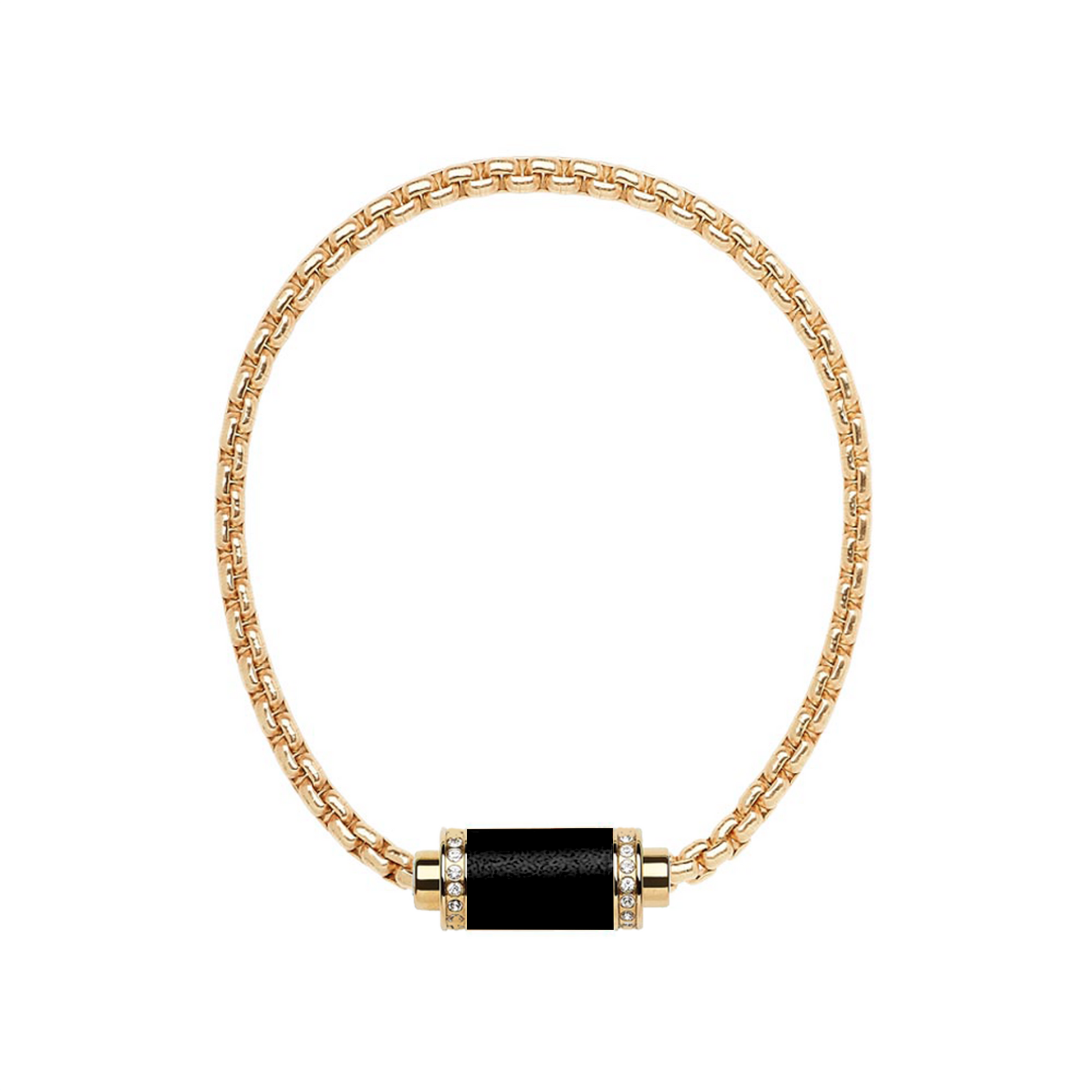 ELEGANT THALASSA YG CHAIN BLACK CHIP WITH ZIRCONIA MAGNET