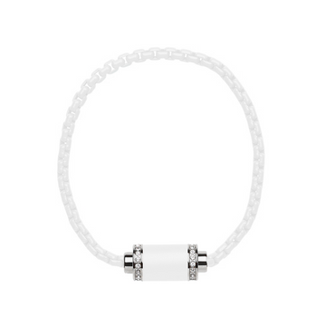 THALASSA WHITE CHAIN WHITE CHIP WITH ZIRCONIAS MAGNET