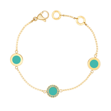 OCEAN TURQUOISE WITH COLORED ZIRCONIA CHIPS TRIO BRACELET